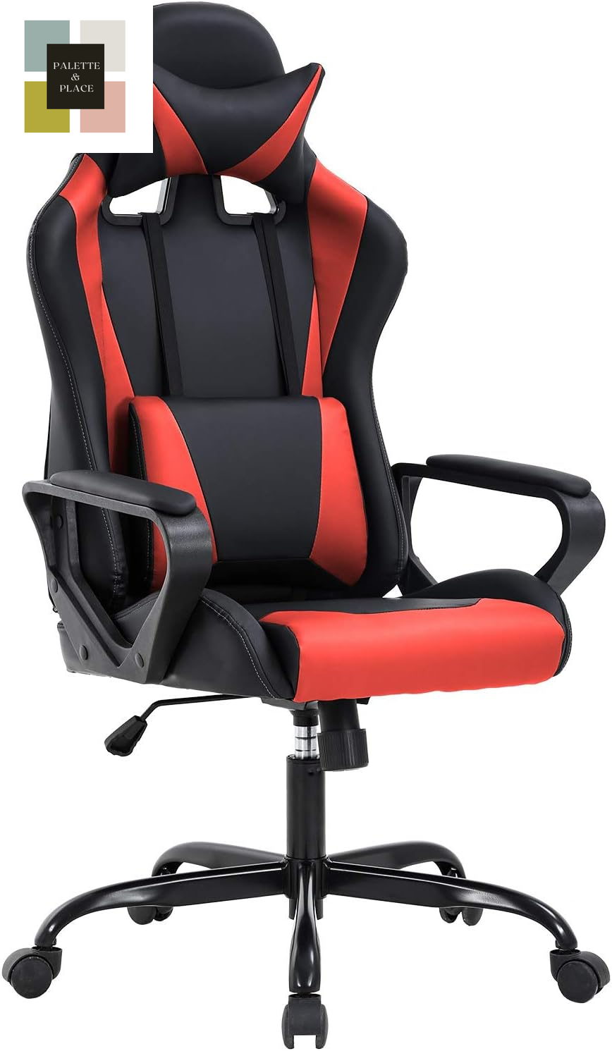 Bestoffice High-Back Gaming Chair PC Office Chair Computer Racing Chair PU Desk Task Chair Ergonomic Executive Swivel Rolling Chair with Lumbar Support for Back Pain Women, Men,White