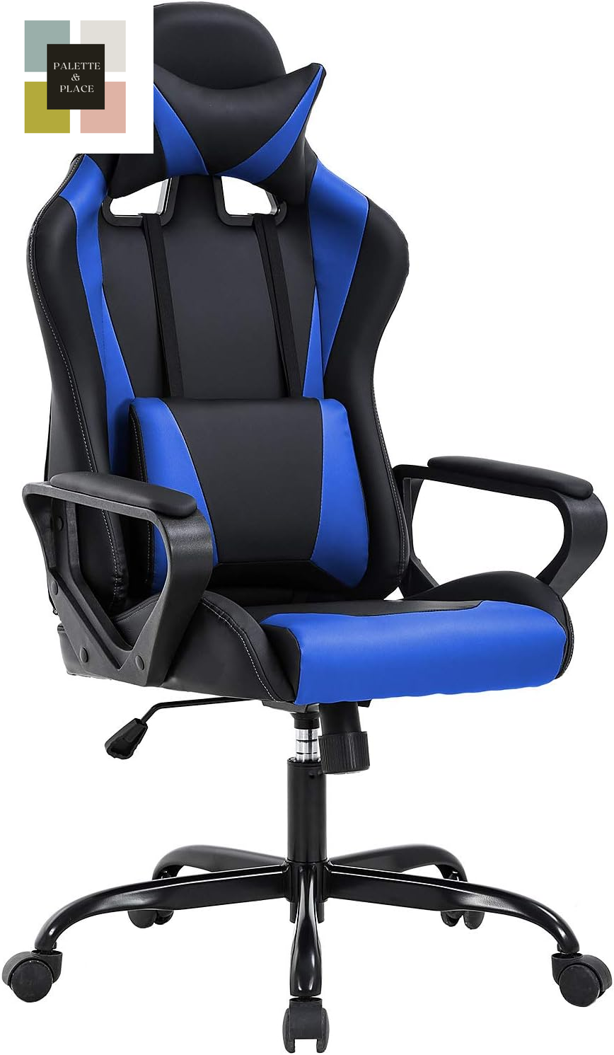 Bestoffice High-Back Gaming Chair PC Office Chair Computer Racing Chair PU Desk Task Chair Ergonomic Executive Swivel Rolling Chair with Lumbar Support for Back Pain Women, Men,White