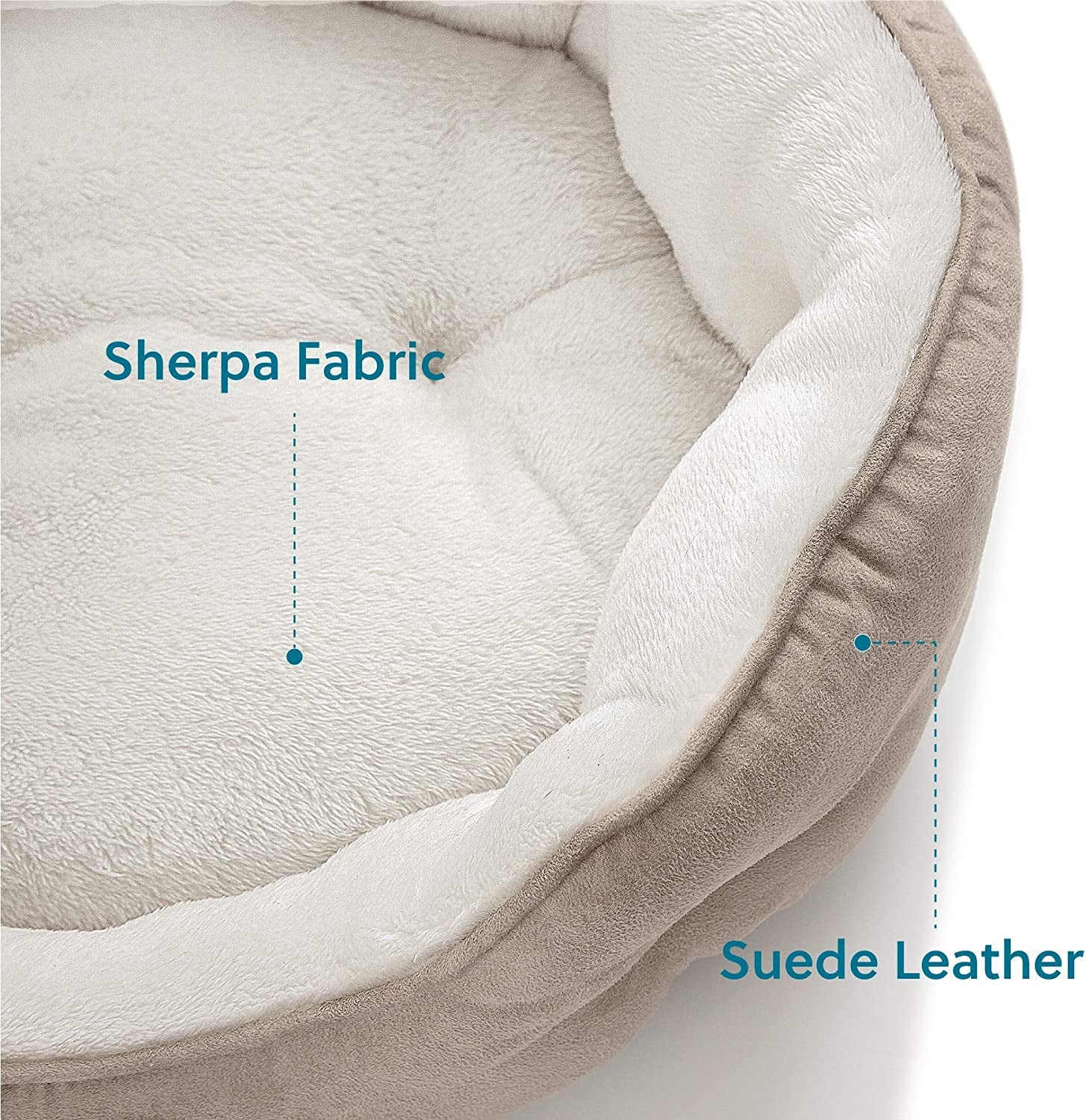 Dog Beds for Small Dogs - round Cat Beds for Indoor Cats, Washable Pet Bed for Puppy and Kitten with Slip-Resistant Bottom, 20 Inches, Camel