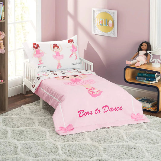 4 Piece Toddler Bedding Set -Born to Dance Ballerina