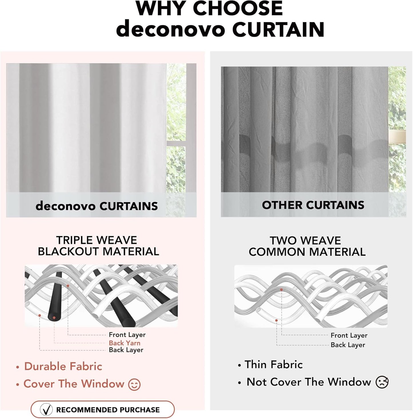 Blackout Grommet Curtains – Thermal Insulated, Noise-Reducing, Sustainable & Easy-Care Drapes for Bedroom, Living Room & Office–Oeko-Tex Certified, Greyish White, 42W X 95L Inch (Set of 2)