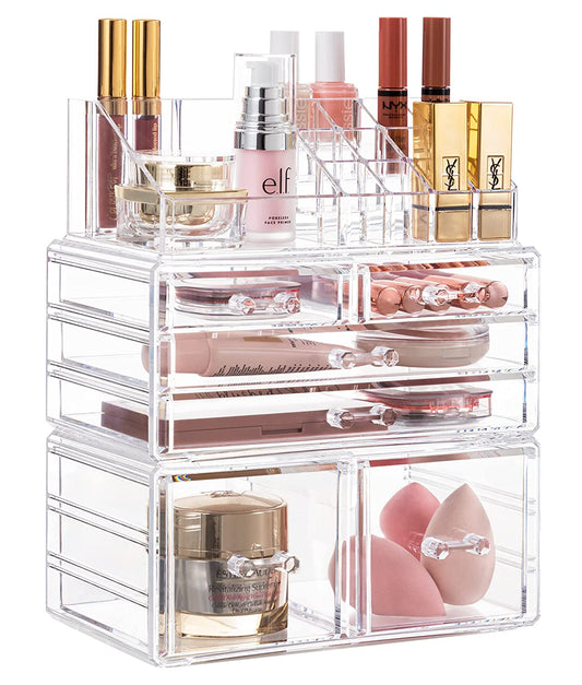 Desk Organizer with 6 Drawers, Large Stackable Pencil Pen Holder & Art Supplies Storage, Multi-Functional Desktop Organizers and Accessories for Office, Home, School