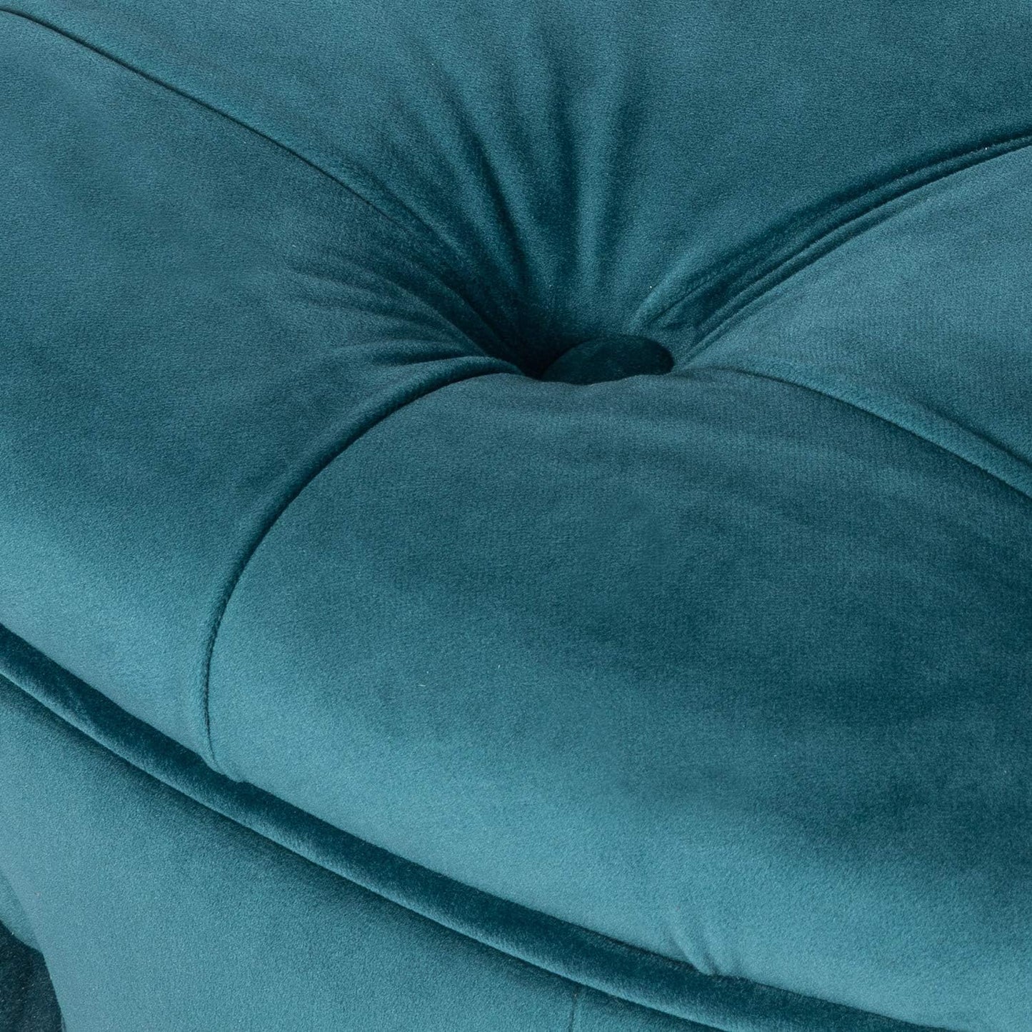 28 Inch Velvet round Storage Ottoman, Button Tufted Footrest Stool Bench Coffee Table for Living Room(Dark Teal)