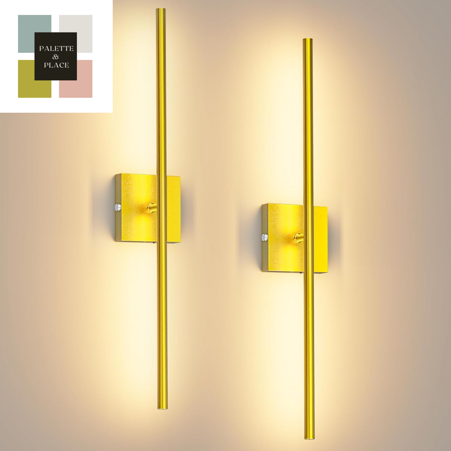 Battery Operated Wall Sconces Set of 2, 360°Rotation Wireless Rechargeable Wall Lights: Dimmable Detachable Wall Lamp with Remote Control, 3000K-6000K Infinite Dimming Wall Sconce 27.6 Inch