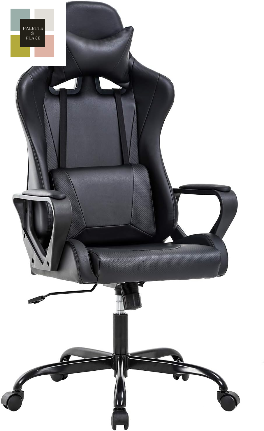 Bestoffice High-Back Gaming Chair PC Office Chair Computer Racing Chair PU Desk Task Chair Ergonomic Executive Swivel Rolling Chair with Lumbar Support for Back Pain Women, Men,White