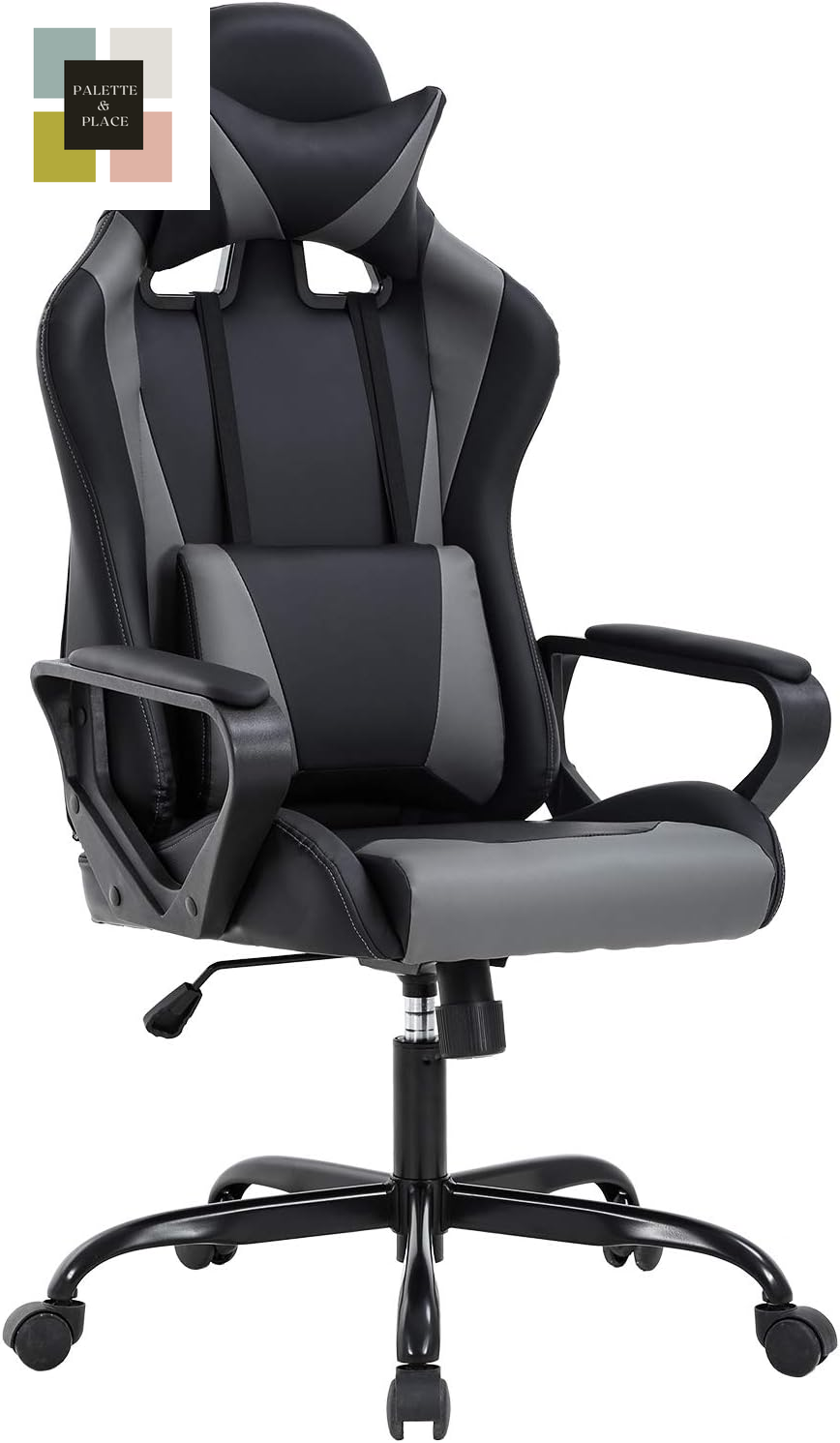 Bestoffice High-Back Gaming Chair PC Office Chair Computer Racing Chair PU Desk Task Chair Ergonomic Executive Swivel Rolling Chair with Lumbar Support for Back Pain Women, Men,White