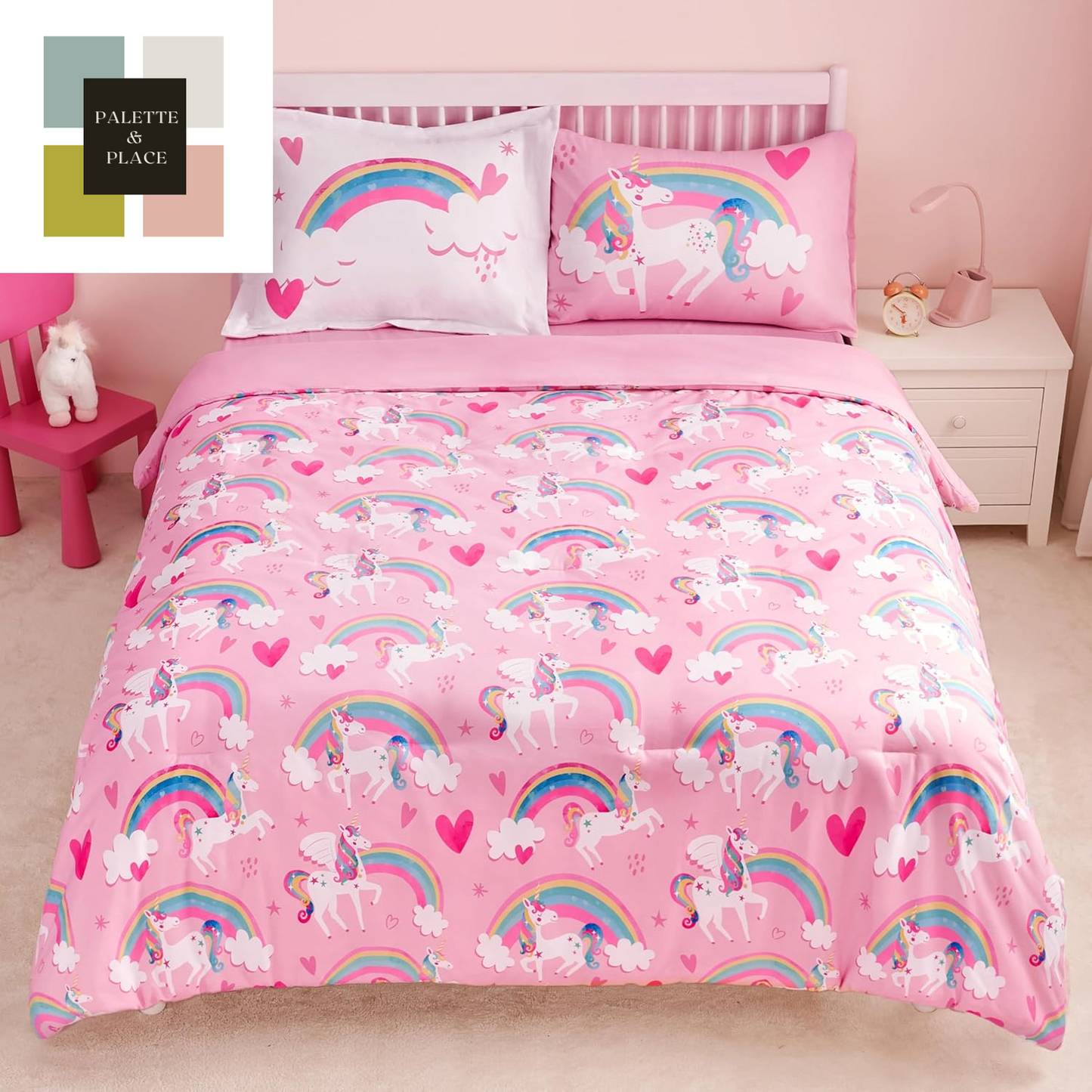 Joiedomi Kid Twin Comforter Set 5 Piece Ball Sports Bedding Set for Boys Girls Super Soft Microfiber Bed in a Bag with Comforter Sheets Pillowcase Sham