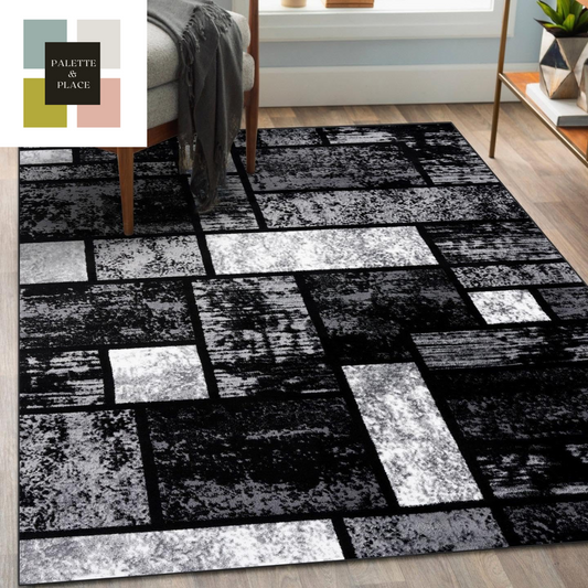 LUXE WEAVERS Modern Geometric Squares 10007 Gray 8X10 Area Rug