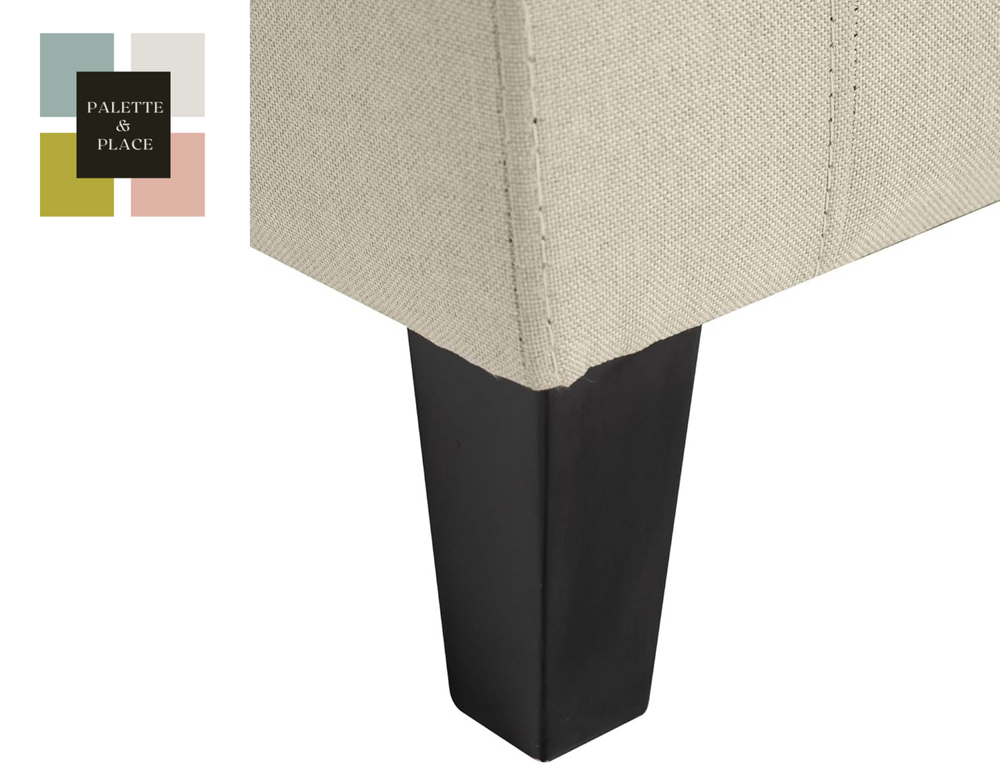 HOMCOM Storage Ottoman, Linen Upholstered Storage Bench with Lift Top and Button Tufted for Living Room, Beige