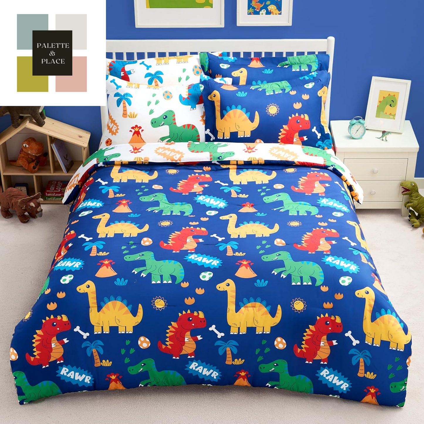Joiedomi Kid Twin Comforter Set 5 Piece Ball Sports Bedding Set for Boys Girls Super Soft Microfiber Bed in a Bag with Comforter Sheets Pillowcase Sham