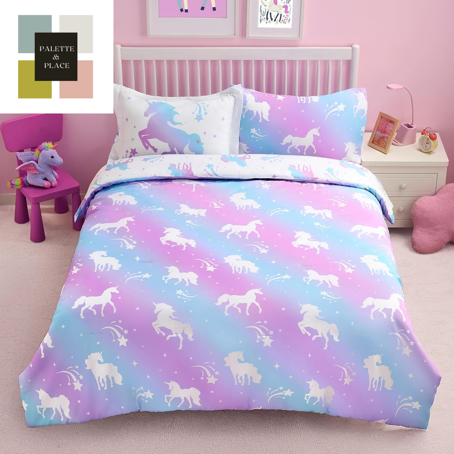 Joiedomi Kid Twin Comforter Set 5 Piece Ball Sports Bedding Set for Boys Girls Super Soft Microfiber Bed in a Bag with Comforter Sheets Pillowcase Sham