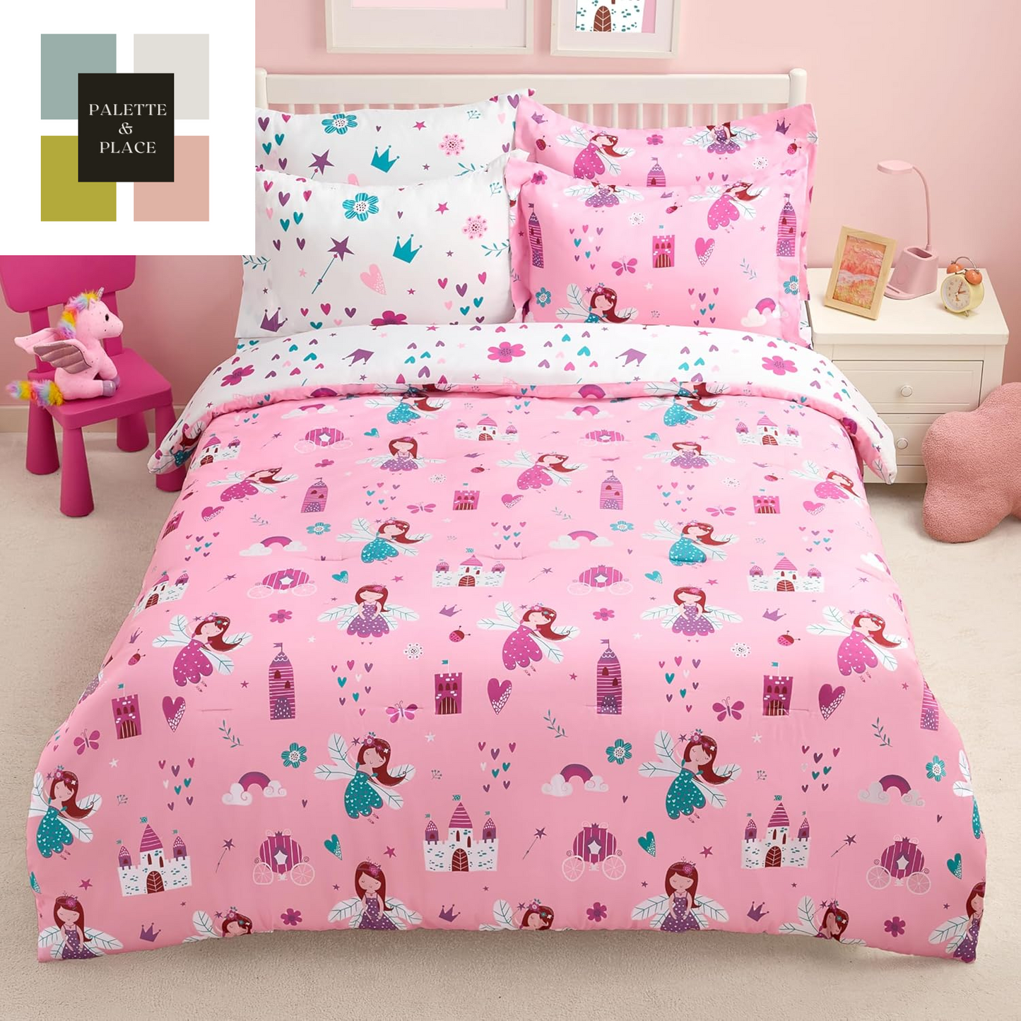 Joiedomi Kid Twin Comforter Set 5 Piece Ball Sports Bedding Set for Boys Girls Super Soft Microfiber Bed in a Bag with Comforter Sheets Pillowcase Sham