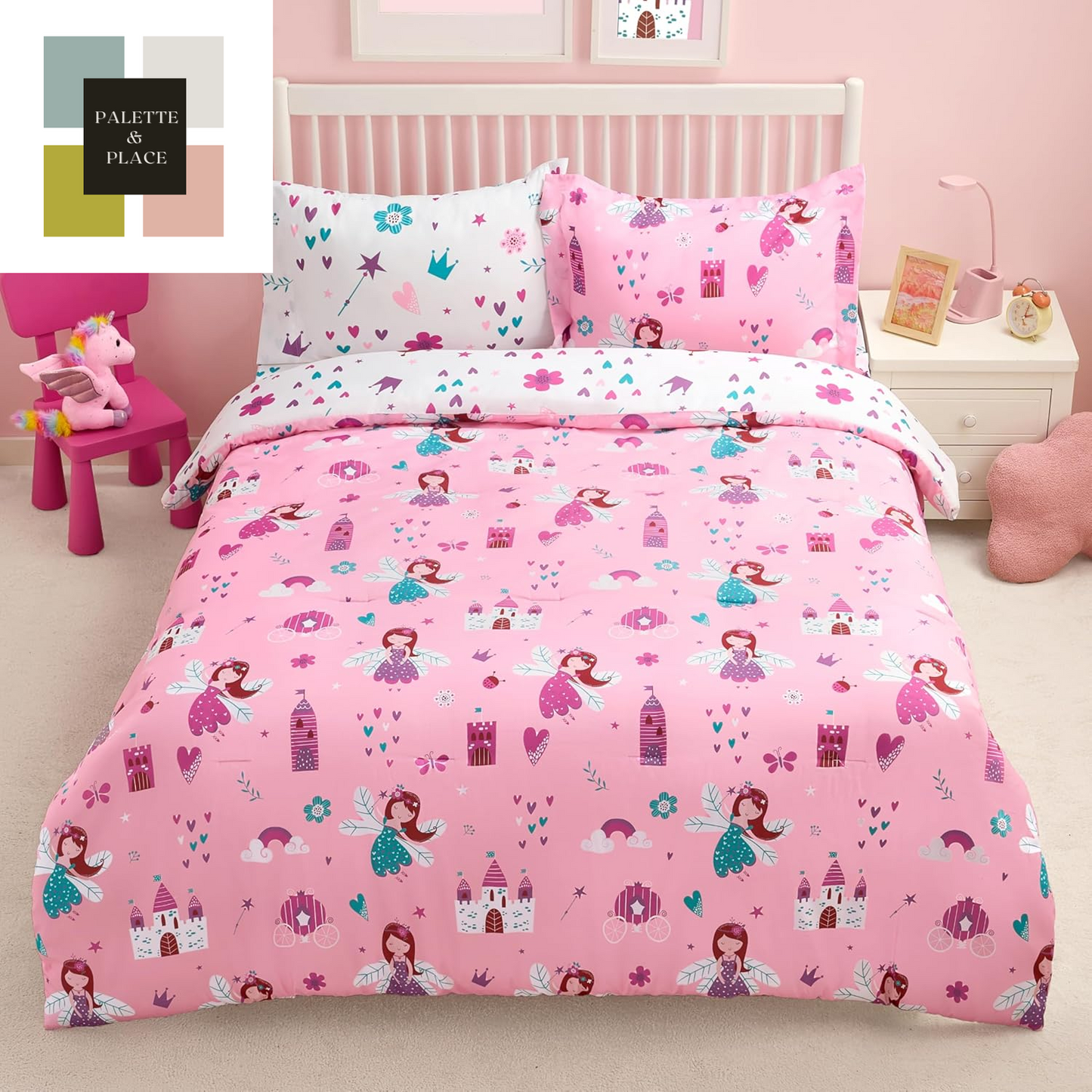 Joiedomi Kid Twin Comforter Set 5 Piece Ball Sports Bedding Set for Boys Girls Super Soft Microfiber Bed in a Bag with Comforter Sheets Pillowcase Sham