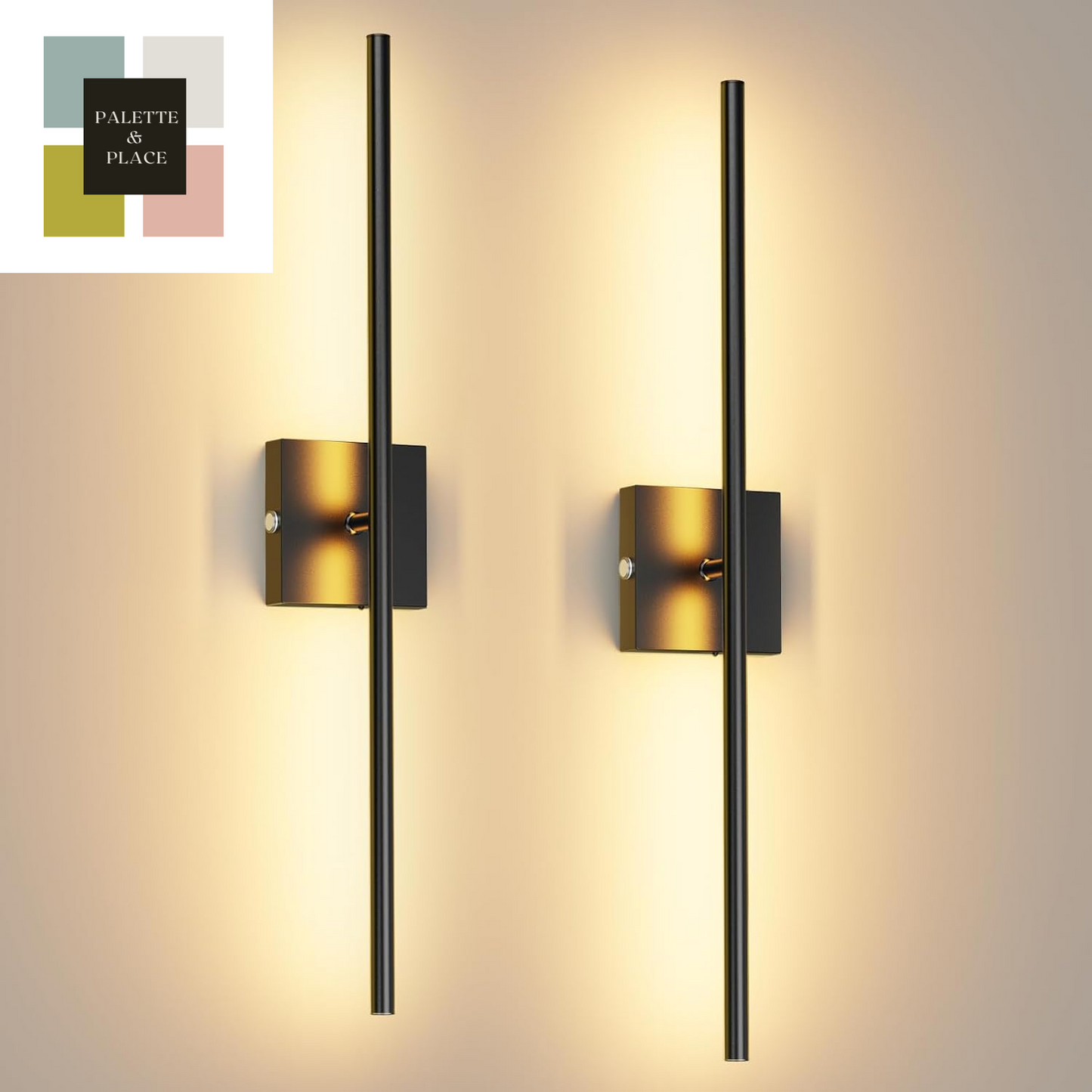 Battery Operated Wall Sconces Set of 2, 360°Rotation Wireless Rechargeable Wall Lights: Dimmable Detachable Wall Lamp with Remote Control, 3000K-6000K Infinite Dimming Wall Sconce 27.6 Inch