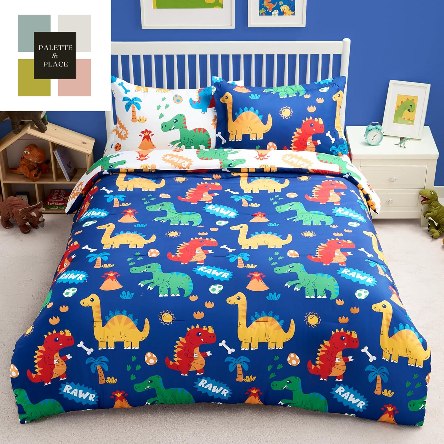 Joiedomi Kid Twin Comforter Set 5 Piece Ball Sports Bedding Set for Boys Girls Super Soft Microfiber Bed in a Bag with Comforter Sheets Pillowcase Sham